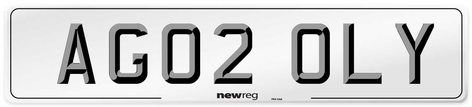 AG02 OLY Number Plate from New Reg